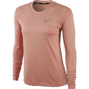 Nike DRY MILER LS GX W růžová M - Dámské běžecké tričko