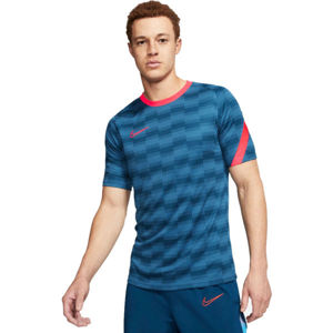 Nike DRY ACDPR TOP SS GX FP M Pánské fotbalové tričko, Tyrkysová,Červená, velikost XXL