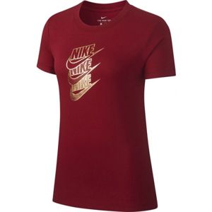 Nike NSW TEE STMT SHINE W vínová XS - Dámské tričko