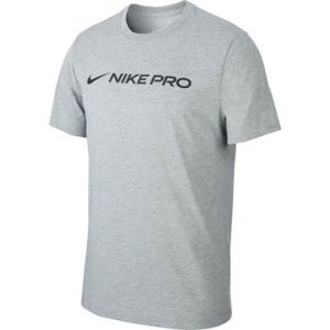 Nike DRY TEE NIKE PRO šedá M - Pánské tričko