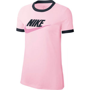 Nike NSW TEE FUTURA RINGE W růžová L - Dámské tričko