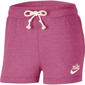 Nike NSW GYM VNTG SHORT W Dámské šortky, Růžová,Bílá, velikost L