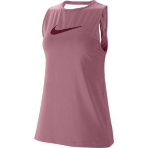 Nike NP TANK ESSENTIAL SWOOSH W Dámské sportovní tílko, Růžová,Černá, velikost M