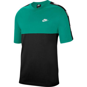 Nike NSW CE TOP SS HYBRID M Pánské tričko, Černá,Zelená,Bílá, velikost S