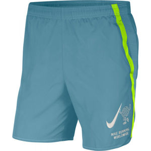 Nike CHALLENGER Pánské běžecké šortky, Tyrkysová,Bílá,Reflexní neon, velikost XXL
