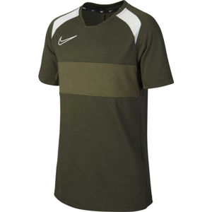 Nike DRY ACD TOP SS SA B Chlapecké fotbalové tričko, Khaki,Bílá, velikost XL