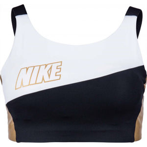 Nike SWOOSH MTLC LOGO BRA PAD Dámská sportovní podprsenka, černá, velikost L