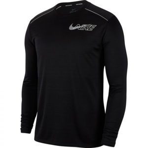 Nike DF MILER LS FLASH NV M černá S - Pánské tričko s dlouhým rukávem