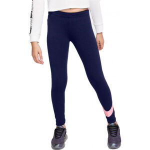 Nike NSW FAVORITES SWSH Dívčí legíny, Tmavě modrá,Růžová, velikost XL