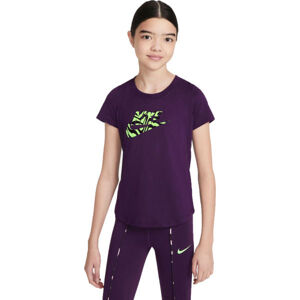 Nike NSW TEE SCOOP RTL Dívčí tričko, Fialová,Světle zelená, velikost S