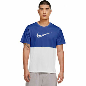 Nike BREATHE RUN TOP SS WR GX M Pánské běžecké tričko, Bílá,Modrá, velikost XXL