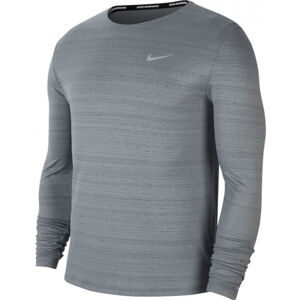 Nike DRI-FIT MILER Pánské běžecké triko s dlouhým rukávem, Šedá, velikost S