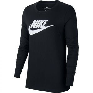Nike NSW TEE ESSNTL LS ICON FTRA Dámské triko, Černá,Bílá, velikost XS