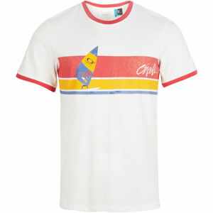 O'Neill LM SOLO SURFER T-SHIRT Pánské tričko, Bílá,Oranžová, velikost XL