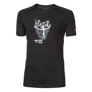 Progress TASMAN Pánské triko z merino vlny, Černá,Bílá, velikost XXL