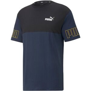Puma POWER COLORBLOCK TEE Pánské triko, tmavě modrá, veľkosť 2XL