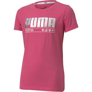 Puma ALPHA TEE G Dívčí triko, Růžová,Stříbrná, velikost