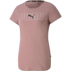 Puma REBEL GRAPHIC TEE Dámské triko, Růžová,Bílá,Černá, velikost XS