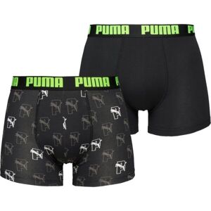 Puma MEN CAT LOGO PRINT BOXER 2P Pánské boxerky, černá, velikost