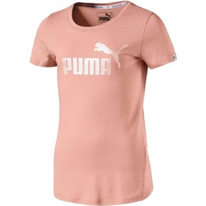 Puma STYLE ESS LOGO TEE světle růžová 116 - Dívčí triko