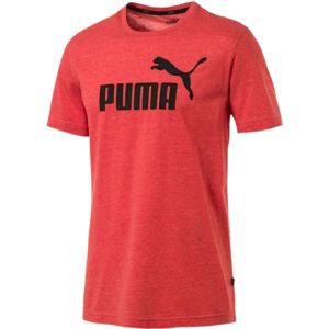 Puma SS HEATHER TEE červená S - Pánské triko s krátkým rukávem