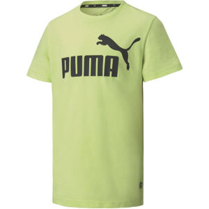 Puma ESS LOGO TEE B Chlapecké triko, Světle zelená,Černá, velikost 140