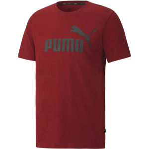 Puma ESS LOGO TEE Pánské triko, Červená,Černá, velikost S