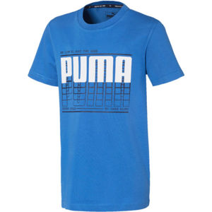 Puma ACTIVE SPORTS GRAPHIC TEE B Chlapecké sportovní triko, Modrá,Bílá, velikost 128