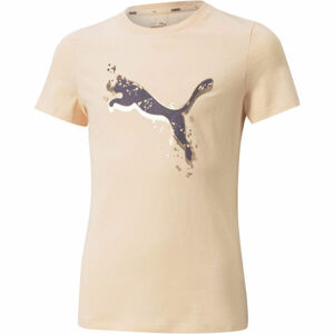Puma ALPHA TEE G Dívčí triko, Černá,Šedá,Stříbrná, velikost 152