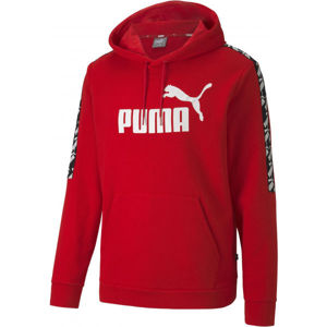 Puma APLIFIED HOODED TL červená M - Pánská sportovní mikina
