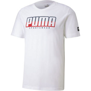 Puma ATHLETIC TEE BIG LOGO bílá S - Pánské sportovní triko