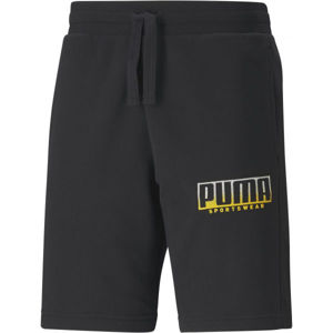 Puma ATHLETICS SHORT Pánské sportovní šortky, Černá,Žlutá, velikost M