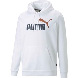 Puma ESS + 2 COL BIG LOGO HOODIE FZ Pánská mikina, bílá, velikost XL