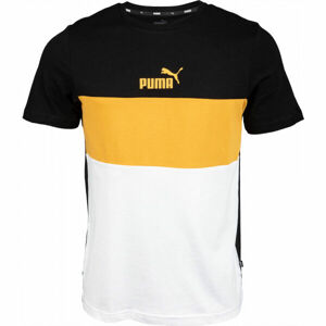 Puma ESS COLORBLOCK TEE Pánské triko, černá, velikost S