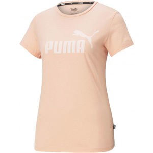 Puma ESS LOGO TEE (S) Dámské triko, Růžová,Bílá, velikost XL
