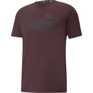 Puma ESS LOGO TEE Pánské triko, Vínová,Černá, velikost XL