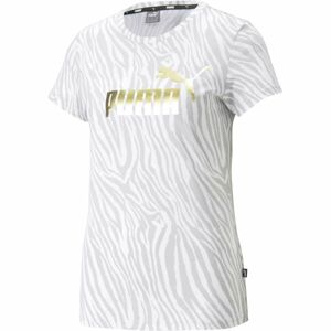 Puma ESS+ TIGER AOP TEE Dámské triko, bílá, veľkosť S