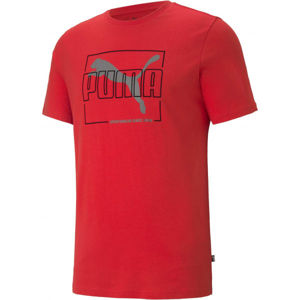 Puma FLOCK TEE Pánské triko, Červená,Černá,Šedá, velikost XL