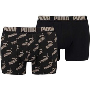 Puma MEN AOP BOXER 2P Pánské boxerky, černá, velikost