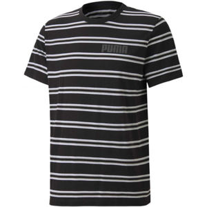 Puma MODERN BASICS STRIPED TEE Pánské triko, Černá,Bílá, velikost M