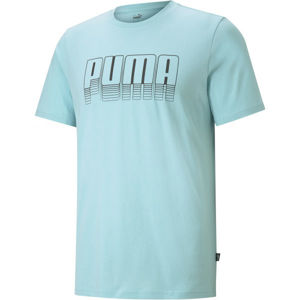 Puma PUMA BASIC TEE Pánské triko, Tyrkysová,Černá, velikost XXL