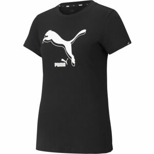 Puma POWER LOGO TEE Dámské sportovní triko, Černá,Bílá, velikost M