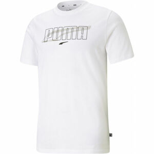 Puma REBEL TEE Pánské triko, Bílá,Černá, velikost XXL