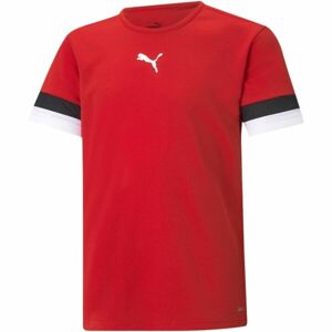 Puma TEAMRISE JERSEY JR Dětské fotbalové triko, Červená,Bílá,Černá, velikost 128