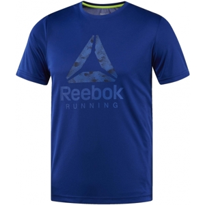 Reebok RUN GRAPHIC TEE modrá XL - Pánské běžecké triko