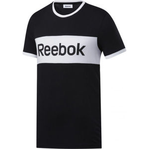 Reebok TE LINEAR LOGO COLOR BLOCKED SS TEE Pánské triko, Černá,Bílá, velikost XL