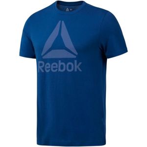 Reebok QQR-REEBOK STACKED šedá S - Pánské sportovní tričko