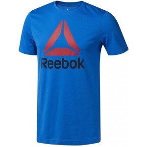 Reebok QQR-REEBOK STACKED modrá XL - Pánské sportovní tričko