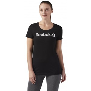 Reebok REEBOK LINEAR READ SCOOP NECK černá M - Dámské sportovní tričko