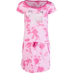 Russell Athletic PRINTED SCRIPT DRESS Dámské šaty, růžová, veľkosť S